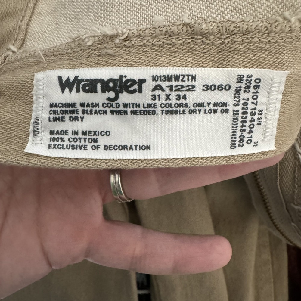 NWOT Wrangler 1013MWZTN Cowboy Cut Jeans 31X34 Tan Regular Fit Western - Picture 3 of 4